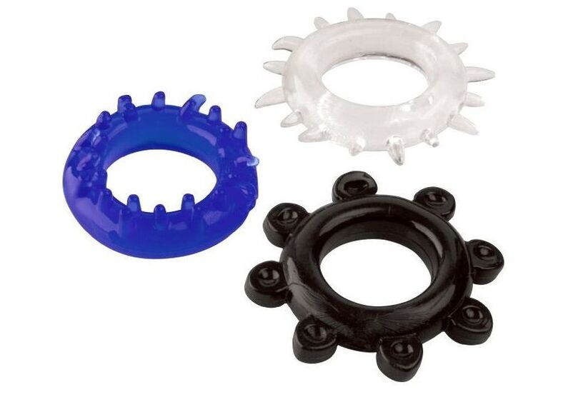 Erection rings for visual penis enlargement